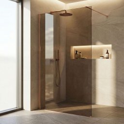 Rea Kabina prysznicowa Walk-In Flexi Brown / Brush Copper 110