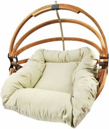 Gaya Fotel hamakowy drewniany, miodowy beż (M)-B