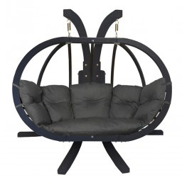 Zestaw: stojak Sintra Antracyt + fotel Swing Chair Double Antracyt (10), grafitowy Sintra + Swing Chair Double (10)