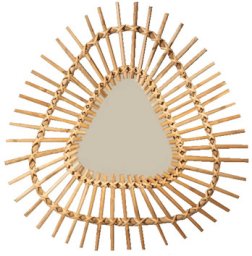 Bambusowe lustro boho-chic, Brązowy LB