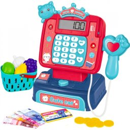 Kasa Sklepowa Fiskalna z Koszykiem, Dźwiękiem i Kotkiem