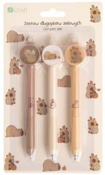 Długopisy żelowe Kapibara niebieskie 3szt