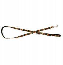 Barry King Smycz dla psa, czarna, etniczny wzór, taśma polipropylenowa, 16mm/120cm