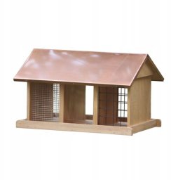 Karmnik dla ptaków, drewniany, wiszący, potrójny 41,5x28,5x25,5 cm