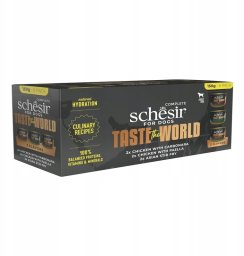 Schesir Taste the world multipack, karma mokra, dla psów, mix smaków, 6x150 g, puszka