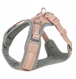 Trixie Premium FlexMesh harness, różowy, S–M: 48–69 cm/20 mm, dostosowane do mopsów i buldogów