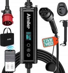 AIMILER Wallbox stacja ładująca 22 kW aplikacja 3-fazowa 400V 16-32 A 7m