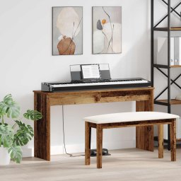 vidaXL Stojak na keyboard Stare drewno 120 x 32 x 64 cm