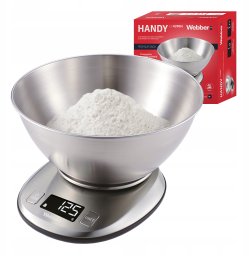 Waga kuchenna Webber Waga kuchenna WEBBER EK4390 INOX stal nierdzewna LCD 5kg 1g misa tarowanie