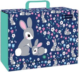 Teczka z rączką XL 9cm twarda na przybory prace rysunki A4 Baby Bunny ASTRA