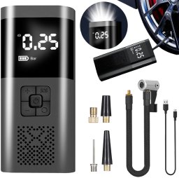 Akumulatorowa pompka elektryczna mini kompresor samochodowy flashlight SOS