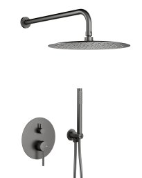 Zestaw prysznicowy KFA 5039-501-61 / MOZA / GUN METAL GREY PODTYNKOWY ZESTAW PRYSZNICOWY Z BATERIĄ 3 FUNKCYJNĄ