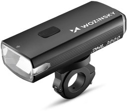 Wozinsky Lampka rowerowa przednia z kablem USB-C 3000 lm - czarna
