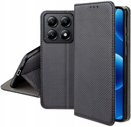 Etui MAGNET do Xiaomi 14T Zamykane Czarne Futerał + Szkło 9H