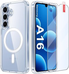 krainaGSM Etui Magnetyczne Przezroczyste do Samsung A16|A16 5G do MAGSAFE CASE +Szkło