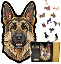Mruu&Pruu Puzzle Drewniane OWCZAREK NIEMIECKI 450el. XXL DUŻE Układanka Prezent PIES