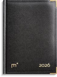 Mayland-Burde Kalendarz roczny czarny z sztucznej skóry oprawiony 2026