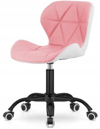 Krzesło obrotowe VASTO OFFICE PU PINK+WHITE SMOKE