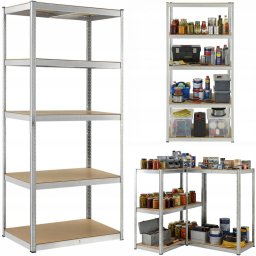 Bauerkraft Regał metalowy magazynowy 180x90x40 cm
