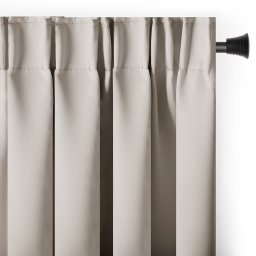Zasłona blackout 90% na taśmie z szarfą 140x175 j. beżowa Restilo