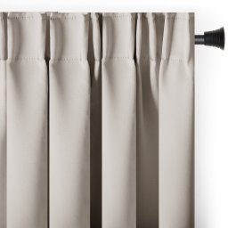 Zasłona blackout 90% na taśmie z szarfą 140x300 cm j. beżowa Restilo