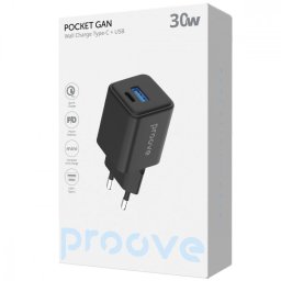 Ładowarka sieciowa Proove Silicone Power 2 30W black (Type-C + USB)
