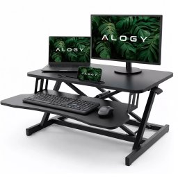 Biurko podstawka do pracy stojącej na biurko z podnoszeniem pneumatycznym 6080 cm - regulacja wysokości 11-51 cm, dwupoziomowe,