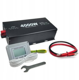 Przetwornica samochodowa 48V/230V 4000W czysty sinus, pilot, LCD