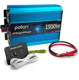 Przetwornica samochodowa 24V/230V 1500W czysty sinus, pilot, LCD