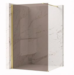 Kabina prysznicowa Walk-In Rea Flexi Brown / Gold 130