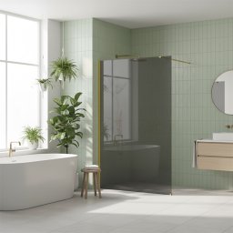 Kabina prysznicowa Walk-In Rea Flexi Grey / Gold 100