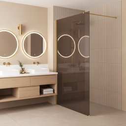 Kabina prysznicowa Walk-In Rea Flexi Brown / Gold 120