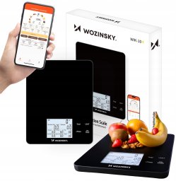 Waga kuchenna Wozinsky Waga kuchenna Wozinsky WIK-10 inteligentna z wyświetlaczem cyfrowym Bluetooth aplikacja - czarna