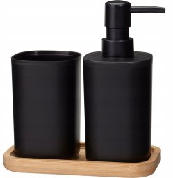 Bathroom Solutions Komplet łazienkowy CUB, czarny, 3 sztuki