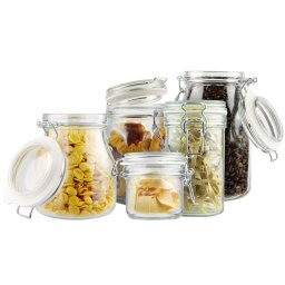 Zestaw SŁOIKI HERMETYCZNE z uszczelką 5szt.