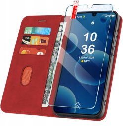 krainaGSM ETUI Z KLAPKĄ do Samsung A17 5G Zamykane Magnetyczne Skórzane + Szkło 9H