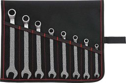 Zestaw kluczy płasko- oczkowych DIN3113B 8-19mm8-częściowy w zwijanym etui FORMAT