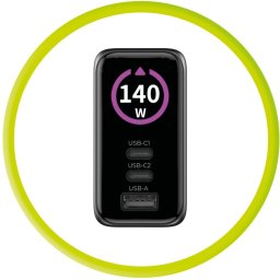 Mobile Origin 140W GaN Display Charger PW21 - 2x USB-C + USB-A