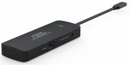 Stacja/replikator Vision USB-C-Dock - 1 x złącze HDMI 4k przy 60 Hz - 1 x RJ45 Gigabit Ethernet 1000 Mbps - 1 x USB 3.0 5 Gbps - 1 x USB-C z PD100w, który może być używany do ładowania laptopa - 1 x USB-C z 4k przy 60 Hz - 30 cm Kabel - kompatybilny z Win