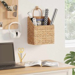 vidaXL Kosz wiszący 30 x 17,5 x 49,5 cm Hiacynt wodny