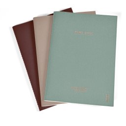 Papierowy księżyc KOZO Notatnik A5 3 Pak Coffee Sand Aloe Vera