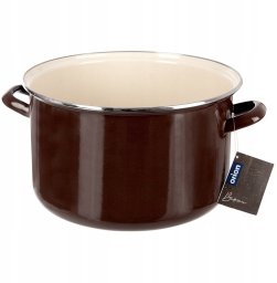 Orion Garnek Emaliowany 10 L Brown Retro duży 30 cm Indukcja Zmywarka (ORI_113351)
