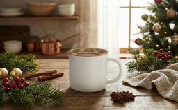 Kubek ceramiczny 355 ml biały z brązowym środkiem