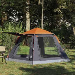 vidaXL Namiot Instant Szary i pomarańczowy 205 x 205 x 143 cm Stal