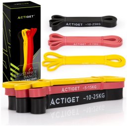 Gumy oporowe do ćwiczeń zestaw 3 szt. taśmy do ćwiczeń fitness, treningu UNIWERSALNY