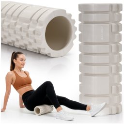 Wałek do masażu, średnio twardy, roller z wypustkami, jasny beż UNIWERSALNY