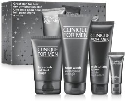 CLINIQUE_SET For Men Great Skin Essentials żel do mycia twarzy 200ml + peeling do twarzy 100ml + przeciwstarzeniowy krem pod oczy 15ml + emulsja nawilżająca do twarzy 100ml