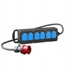 Elektro-Plast RS-P przedłużacz siłowy gumowany 6x2P+Z z przewodem i wtyką 5P/16A 7001-10