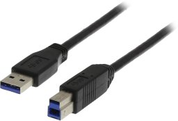 Kabel USB Deltaco DELTACO USB3-120S - kabel USB - USB Type A (han) do USB Type B (han) - USB 3.0 - 2 m - czarny