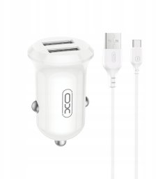 Ładowarka XO CC67 Ładowarka samochodowa 2xUSB 12W + kabel typu C CC67TYPEC (6975837583160)